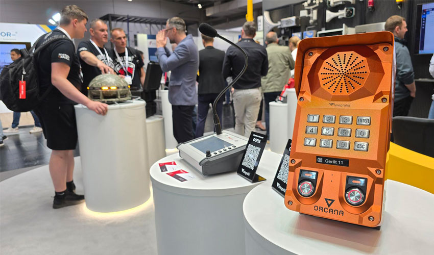 Orcana – промышленное переговорное устройство Telegrafia на INTERSCHUTZ 2026 Промышленное переговорное устройство Orcana компании Telegrafia на выставке INTERSCHUTZ 2026