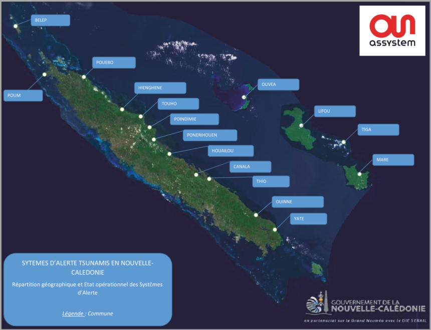 The first tsunami siren alert on the island of Lifou in New Caledonia was activated after essential maintenance in 2015