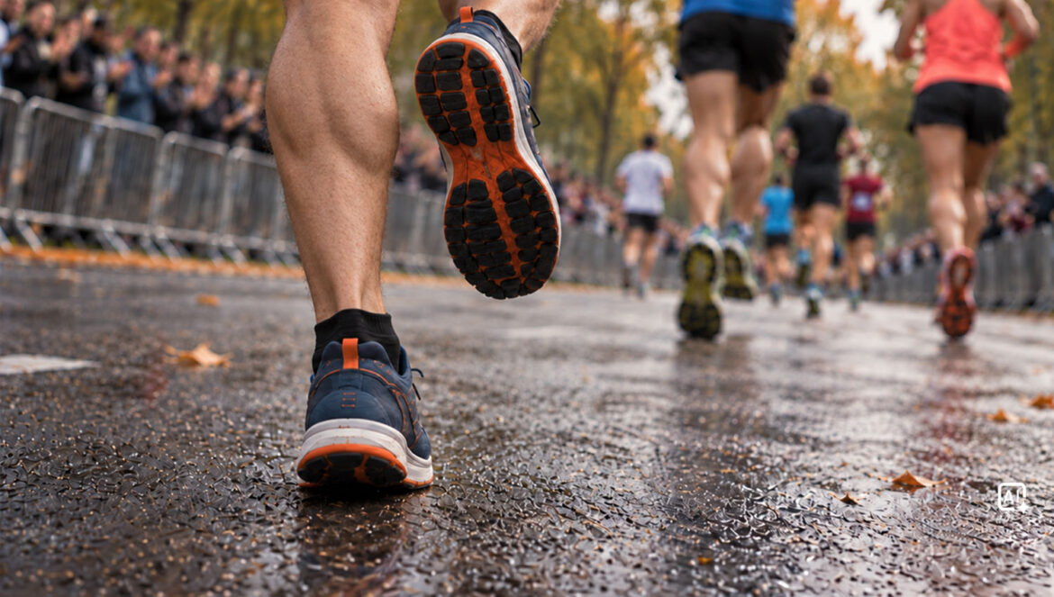 Public warning at sporting events during a city marathon