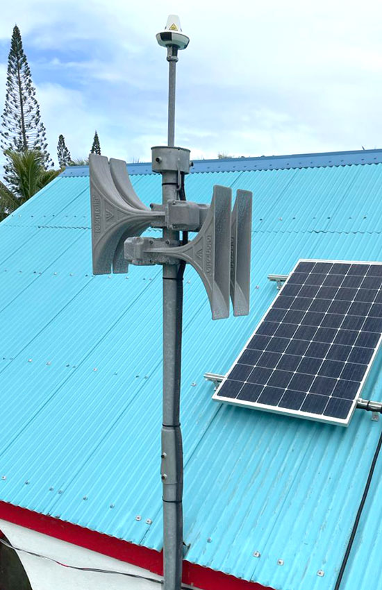 Pavian Siren with Solar Power – Tsunami Warning System Pavian electronic siren with solar power for a tsunami warning system in New Caledonia