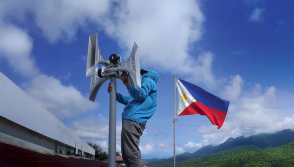 Installation of Telegrafia electronic siren in the Philippines as part of an early warning system