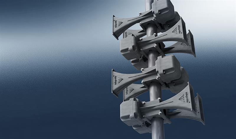 Gibon 600 W electronic siren used in an early warning system in Germany