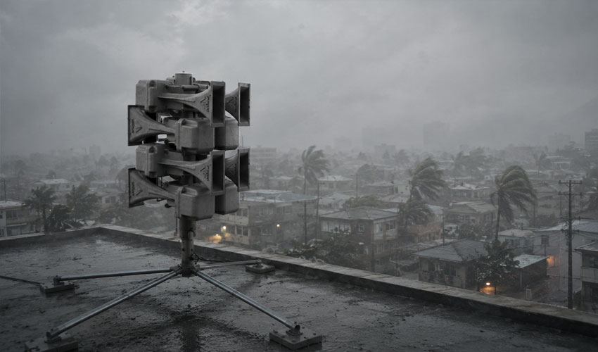 Pavian Portable electronic warning siren Pavian Portable electronic siren used as a portable public warning system during hurricanes, severe weather, and emergency evacuation situations.
