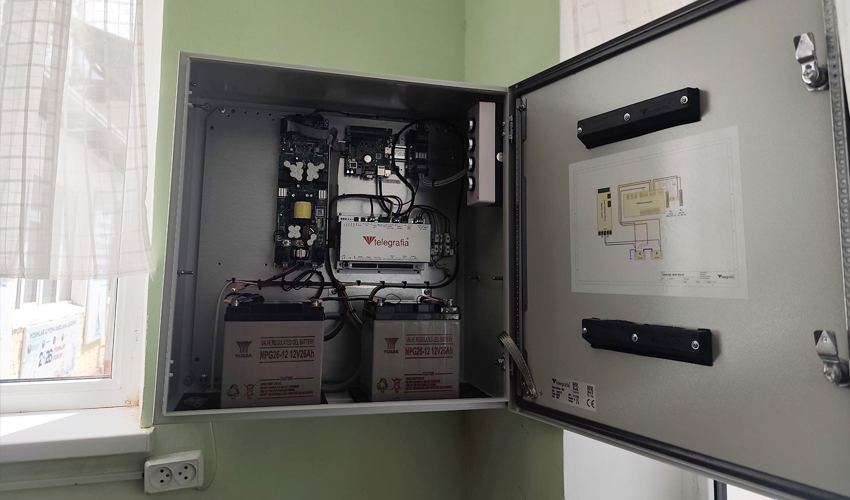 GIBON Early Warning System Control Unit – Uzbekistan Control unit of the GIBON electronic siren early warning system installed in Uzbekistan's Fergana Valley
