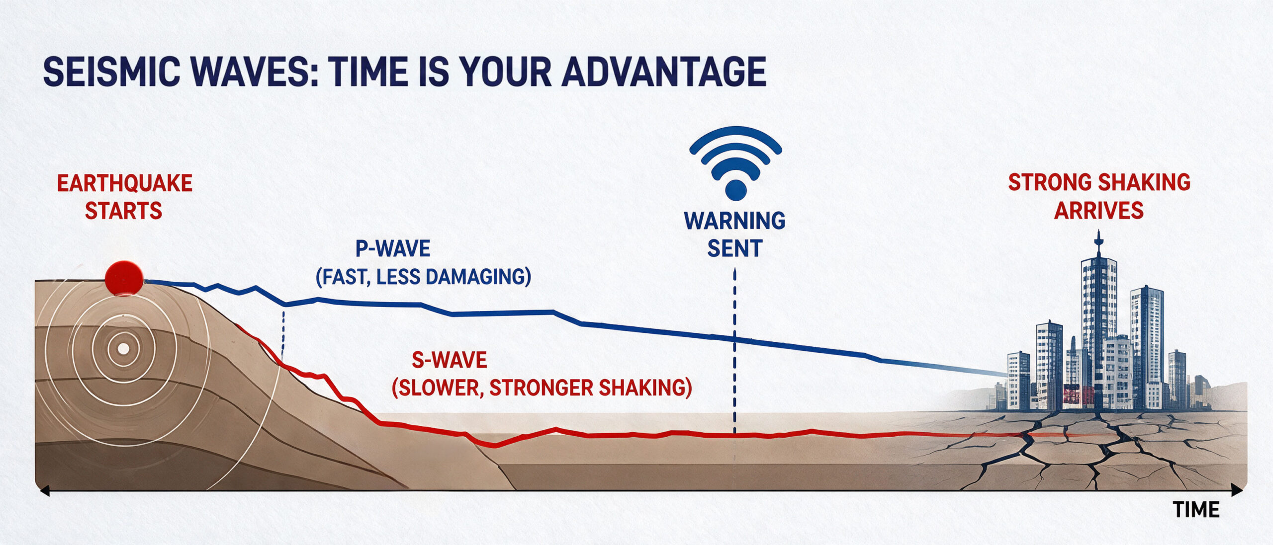 Earthquake Early Warning System – P-Waves and S-Waves Earthquake early warning system using P-waves before strong shaking arrives